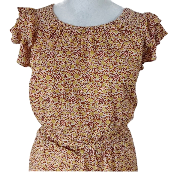 Universal Thread, Floral Ruffle Sleeve, MIDI Dress - Picture 2 of 6